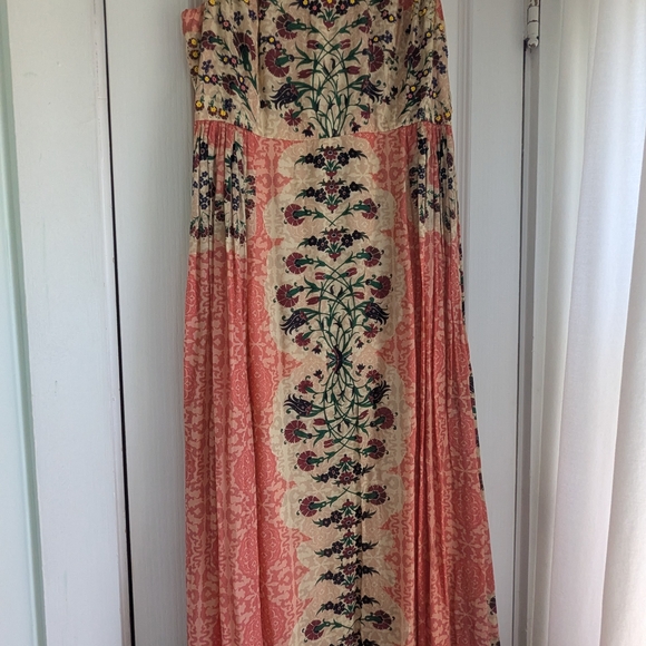 Anthropologie Banuni By Jyoti Botanique Pink Maxi Dress 10 - Picture 8 of 11